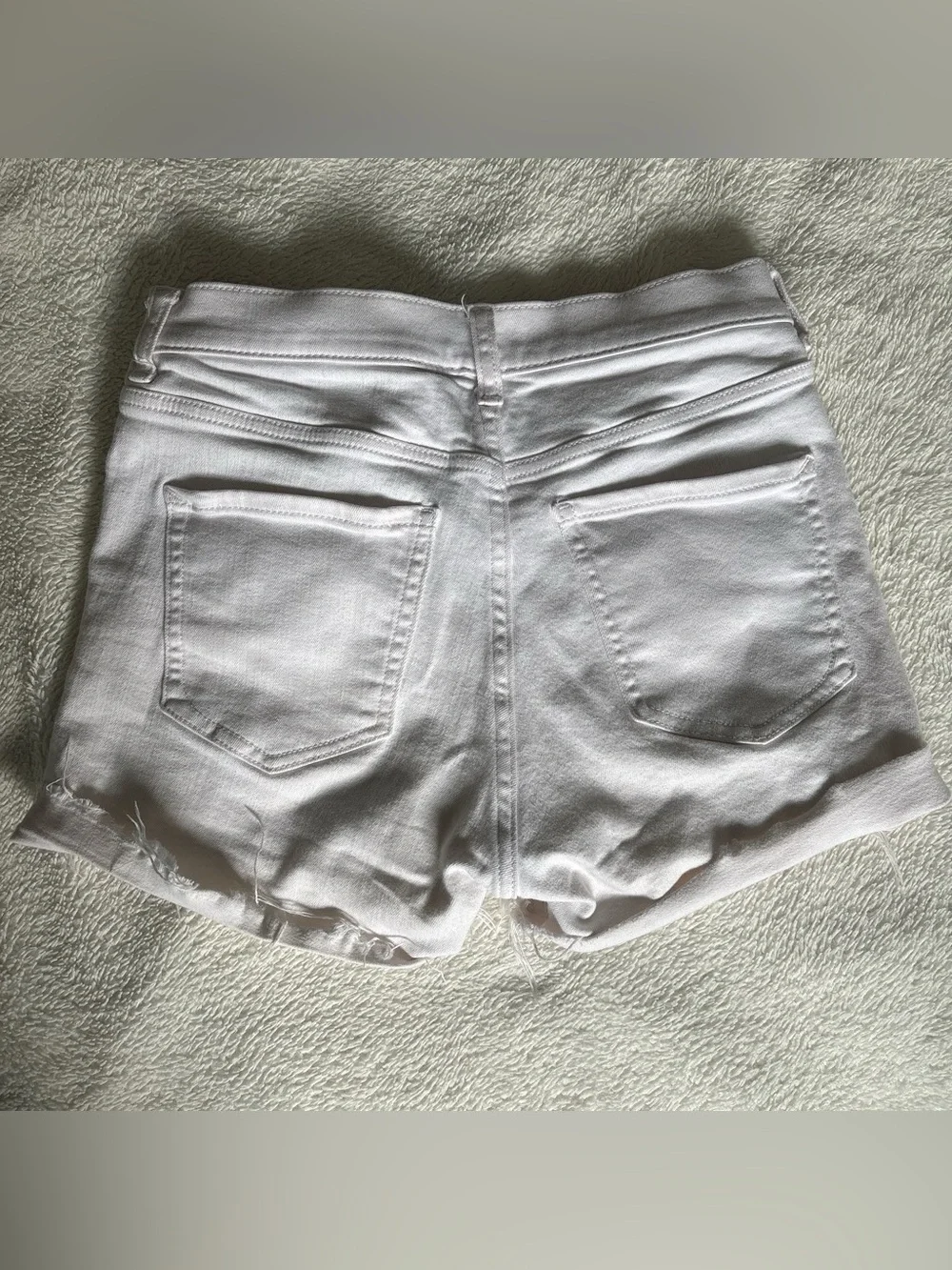 Express White Distressed Denim Short Shorts